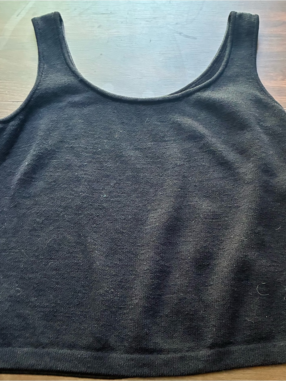 St. John Black Knit Scoop Neck Shell